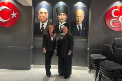 EŞME MHP KAÇEP YENİ BAŞKANI GÜLCAN MAVİ'Yİ ZİYARET ETTİ