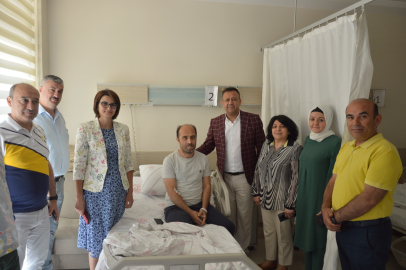 UEAH BAŞHEKİMİ VE YÖNETİMİ TEDAVİ GÖREN PERSONELİ ZİYARET ETTİ