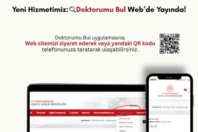“Doktorumu Bul” Uygulaması Uşak İl Sağlık Müdürlüğü Web Sayfasında!