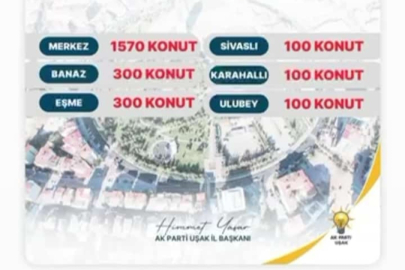 UŞAK VE İLÇELERİ YÜZYILIN KONUT PROJESİNDEN NASİBİNİ ALDI