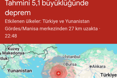 Manisa Gördes'e 27 m uzakta Balıkesir'de 6,1 Şiddetinde Deprem Uşak'ta da hissedildi