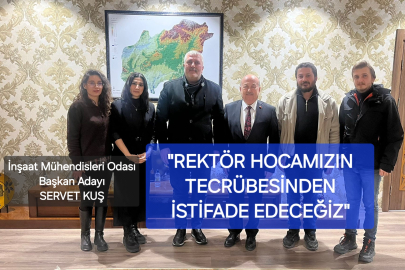 Uşak İnşaat Mühendisleri Odası Başkan Adayı Servet Kuş Rektör Demir'i Ziyaret Etti