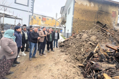 BANAZ KAYMAKAMI CUMA EMEÇ EVI YANAN VATANDAŞI ZİYARET ETTİ