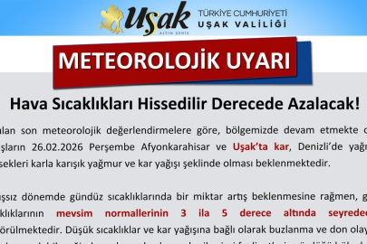 Meteoroloji uyardı. Hava Sıcaklıkları düşecek