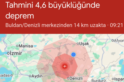 Denizli Buldan Merkezli Deprem Uşak'ta Korkuya Sebep Oldu