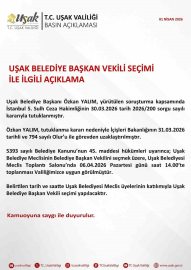 Uşak Belediye Başkan Vekili seçimi ile ilgili açıklama