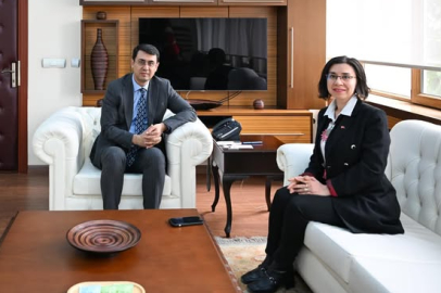 HATİCE TEREKECİ ÖZKAN İLK ZİYARETİNİ VALİ SERDAR KARTAL'A YAPTI