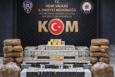 Uşak’ta çok sayıda kaçak makaron ve tütün ele geçirildi