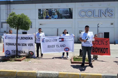 Öz İplik-İş’ten Uşak’ta Colin’s önünde basın açıklaması
