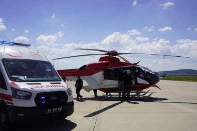HELİKOPTER AMBULANS UŞAK'TA  KARACİĞER NAKİLLİ HASTA İÇİN HAVALANDI
